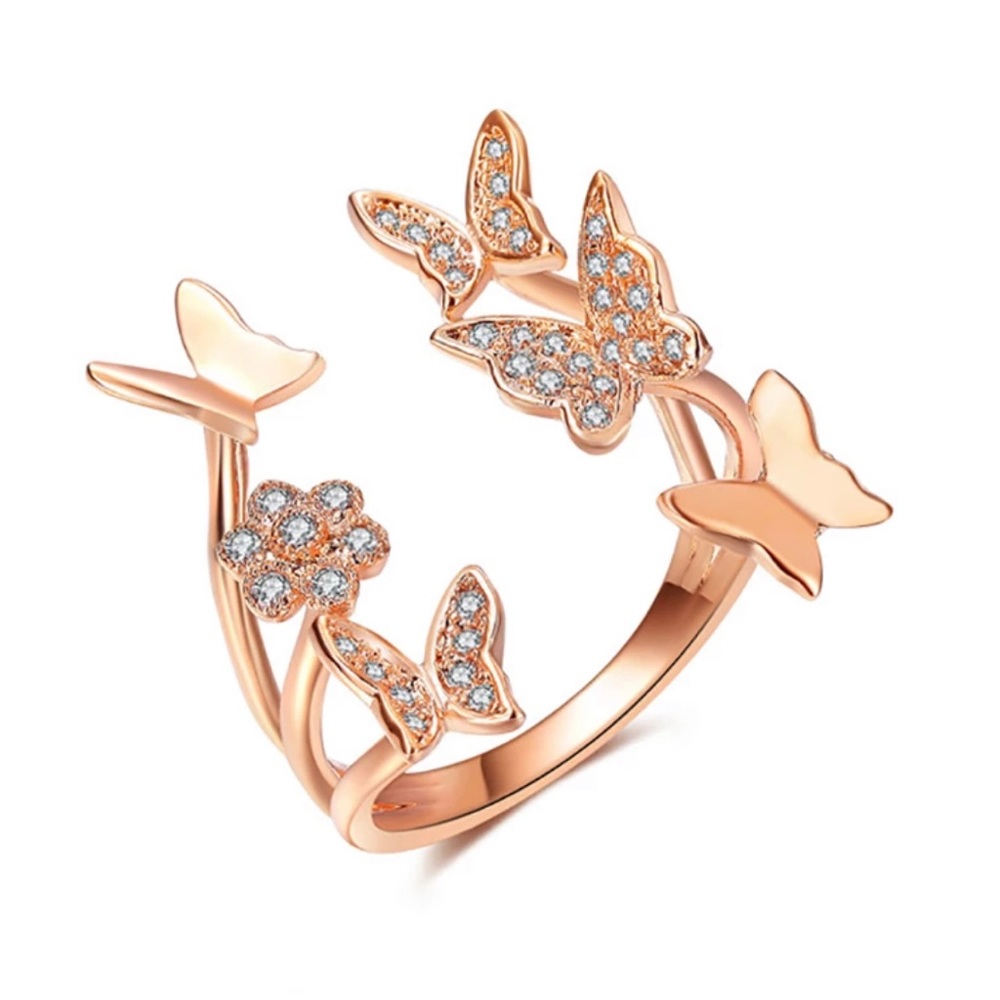 ✨SOLD OUT✨18K Rose Gold Butterfly Ring✨ - Picture 1 of 5